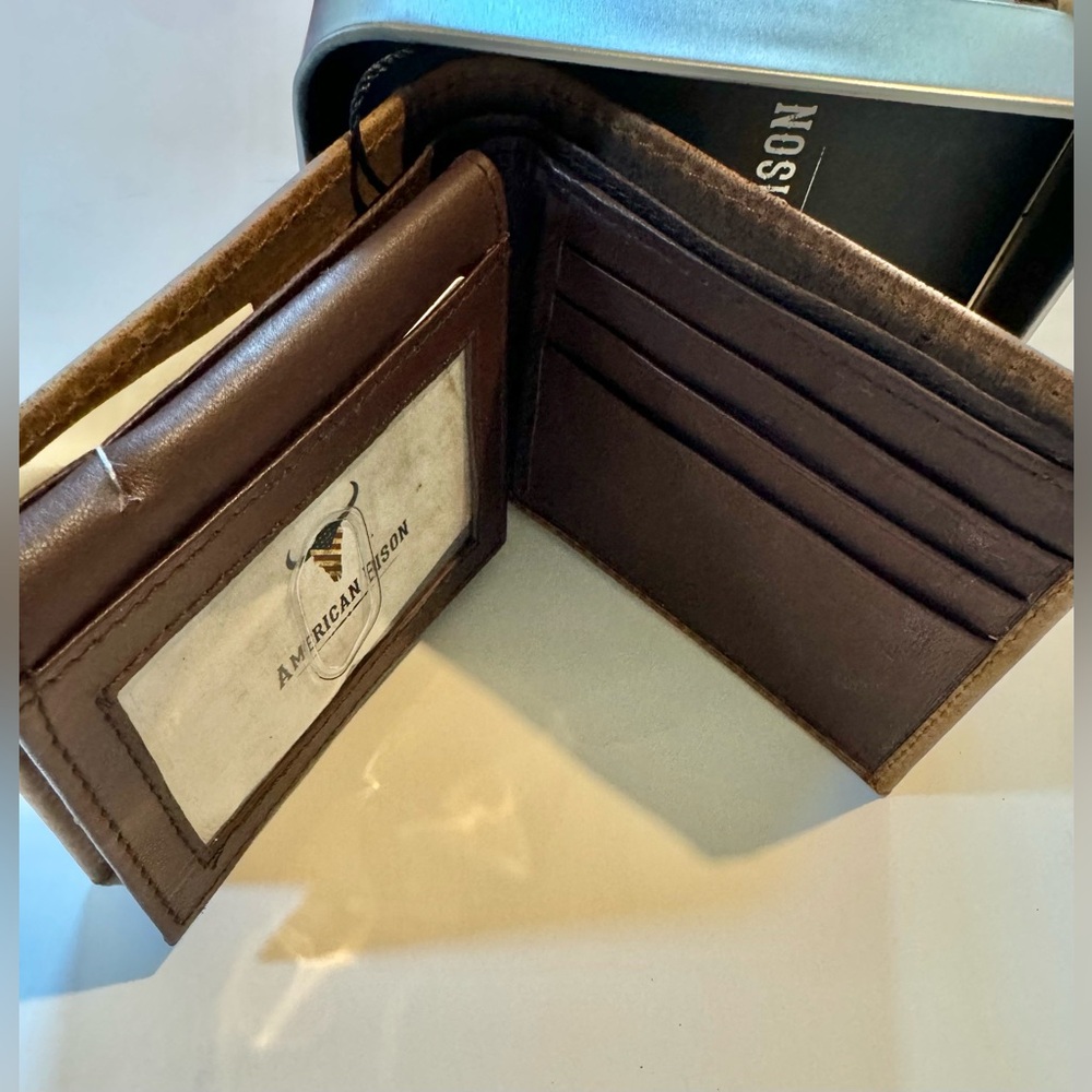 American Bison Brown Leather Wallet